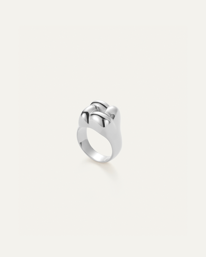JENNY BIRD Waterproof Woven Square Ring Silver Ring For Women