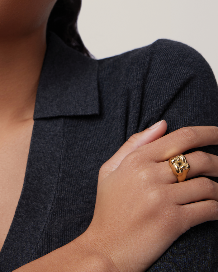 JENNY BIRD Waterproof Woven Square Ring Gold Ring For Women