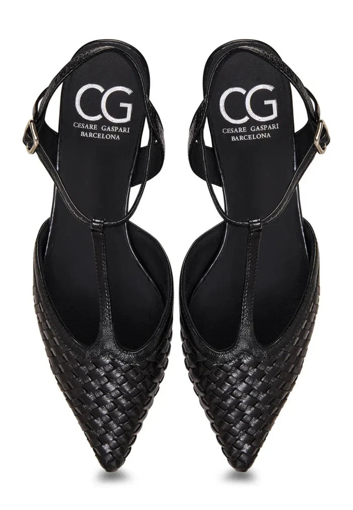 Woven T-Strap Flats