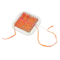 Zoom Loom, warped and partially woven